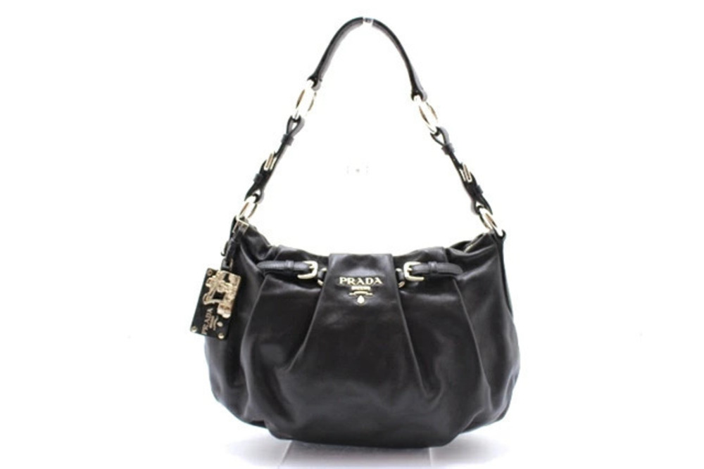 Prada Hobo Bag Calfskin Black